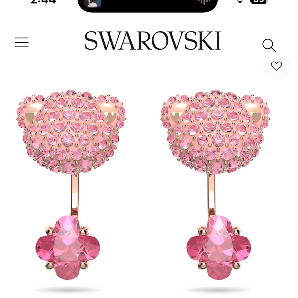 Swarovski teddy bear earings